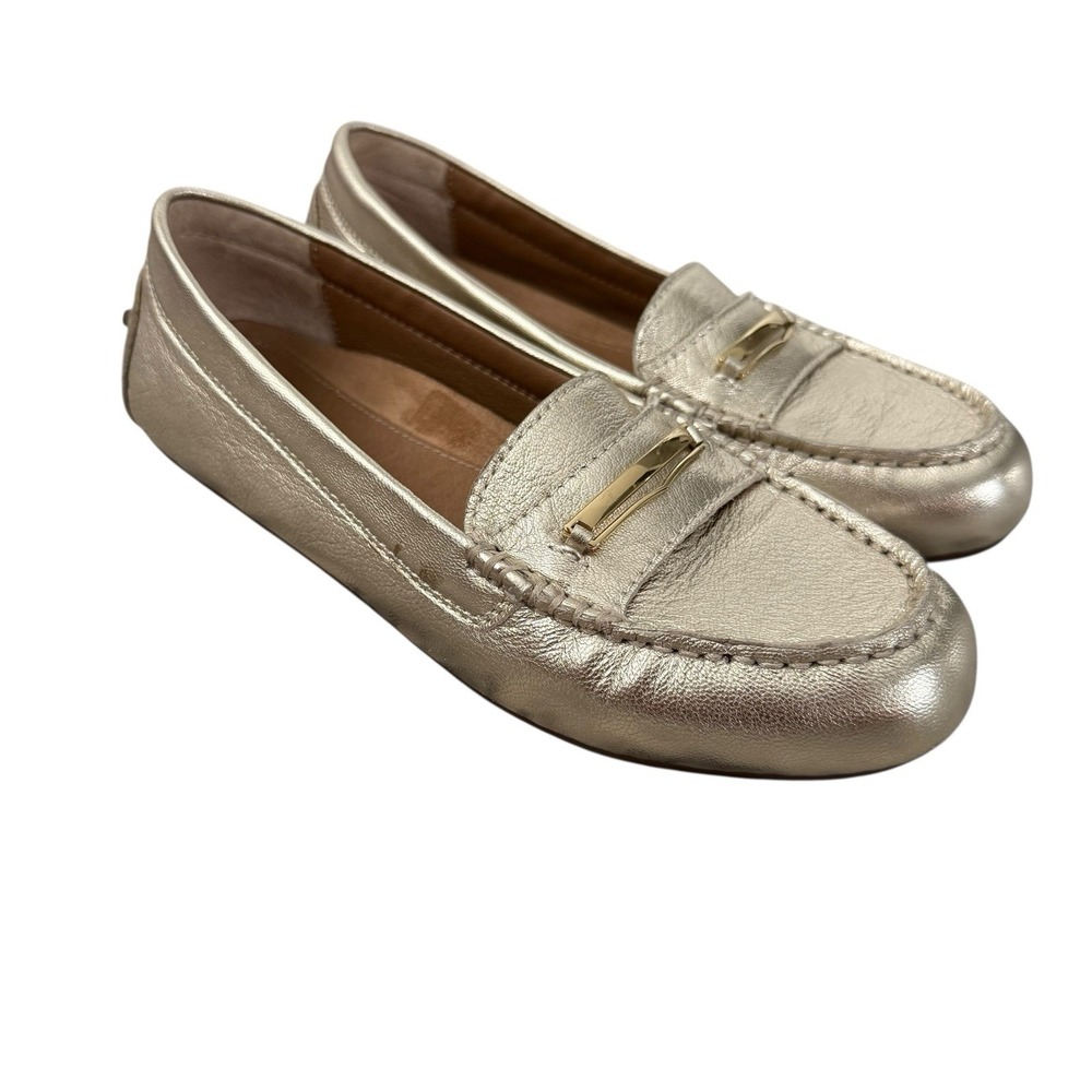 Vionic Ashby Women's Size 7M Gold Champagne Leather Comfort Loafers